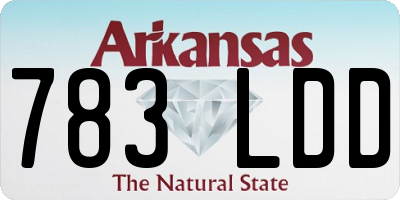 AR license plate 783LDD