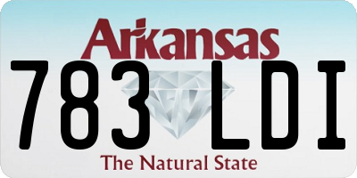 AR license plate 783LDI