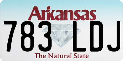 AR license plate 783LDJ