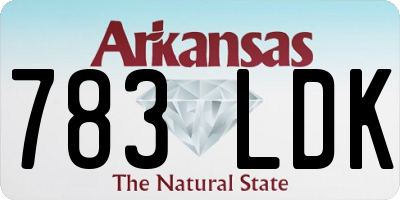 AR license plate 783LDK