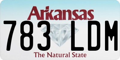 AR license plate 783LDM