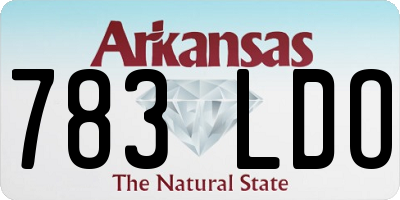 AR license plate 783LDO