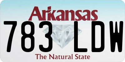 AR license plate 783LDW
