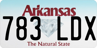AR license plate 783LDX