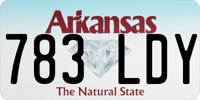 AR license plate 783LDY