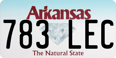 AR license plate 783LEC