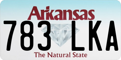 AR license plate 783LKA