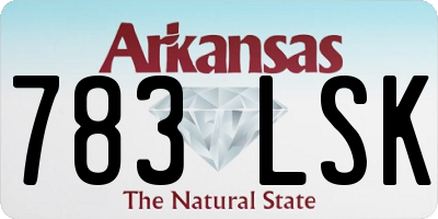 AR license plate 783LSK