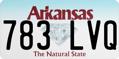 AR license plate 783LVQ