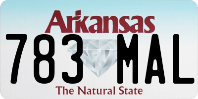 AR license plate 783MAL