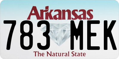 AR license plate 783MEK