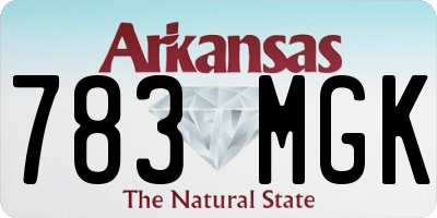 AR license plate 783MGK