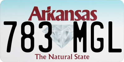 AR license plate 783MGL