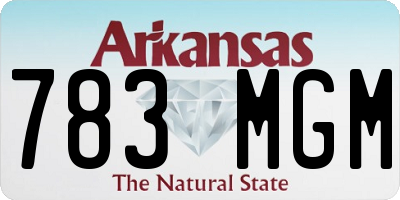 AR license plate 783MGM