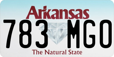 AR license plate 783MGO