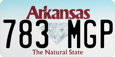 AR license plate 783MGP