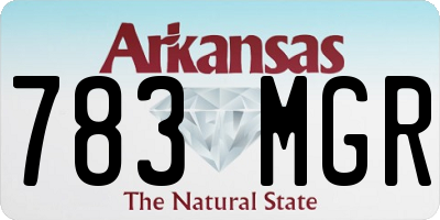 AR license plate 783MGR