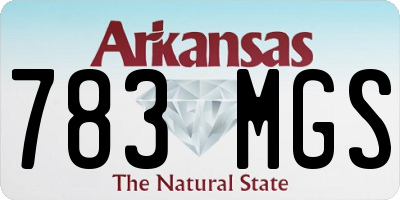 AR license plate 783MGS