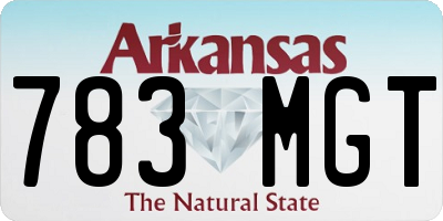 AR license plate 783MGT