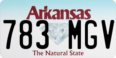AR license plate 783MGV