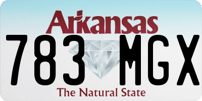 AR license plate 783MGX