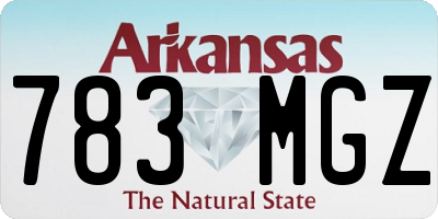 AR license plate 783MGZ