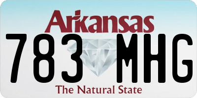 AR license plate 783MHG