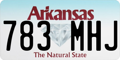 AR license plate 783MHJ