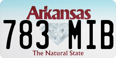 AR license plate 783MIB