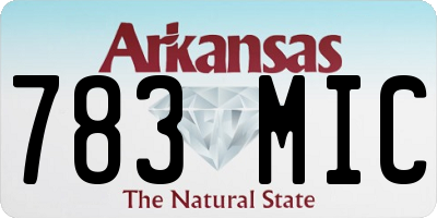 AR license plate 783MIC