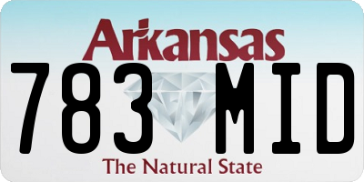 AR license plate 783MID