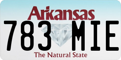 AR license plate 783MIE