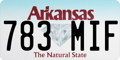 AR license plate 783MIF