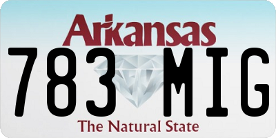 AR license plate 783MIG