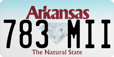 AR license plate 783MII