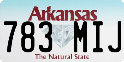 AR license plate 783MIJ