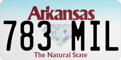 AR license plate 783MIL