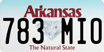 AR license plate 783MIO