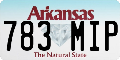 AR license plate 783MIP