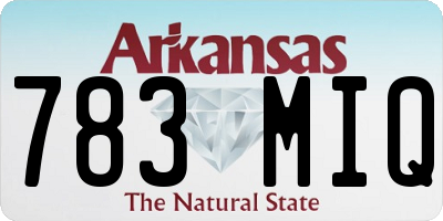 AR license plate 783MIQ