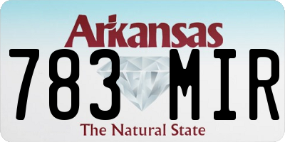 AR license plate 783MIR