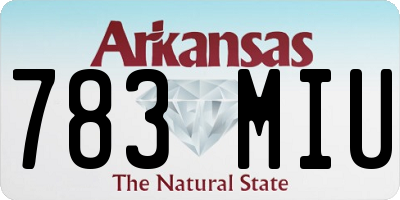 AR license plate 783MIU