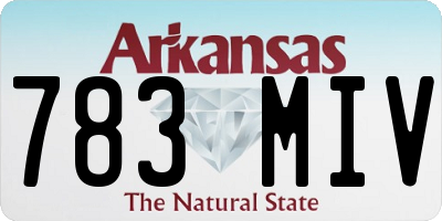 AR license plate 783MIV