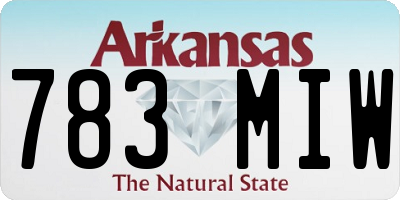 AR license plate 783MIW