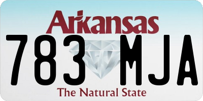 AR license plate 783MJA