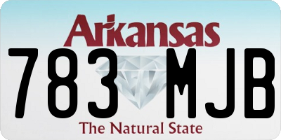 AR license plate 783MJB