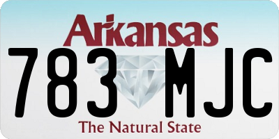 AR license plate 783MJC