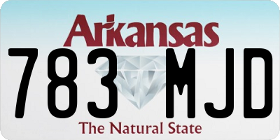 AR license plate 783MJD