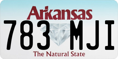 AR license plate 783MJI