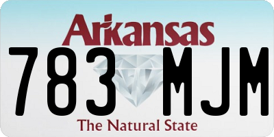 AR license plate 783MJM